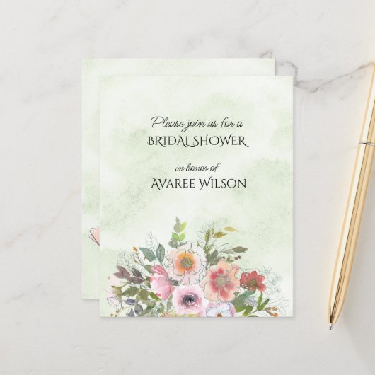 Papier Bouquet floral de printemps (Devant/Arrière en situation)