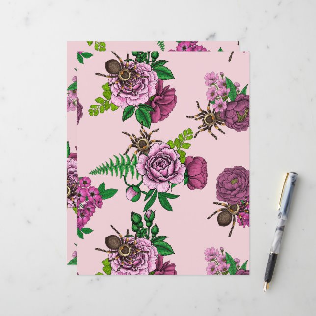 Papier Bouquets et tarantula (Devant/Arrière en situation)