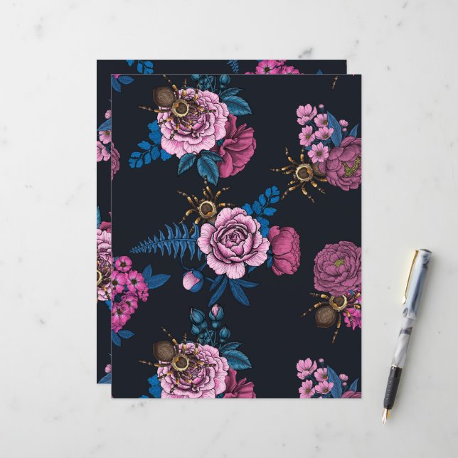 Papier Bouquets et tarantula 2 (Devant/Arrière en situation)