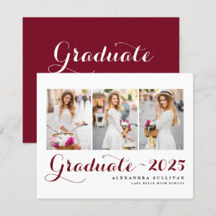 Papier Bourgogne Classe de 2023 Collage photo Graduation