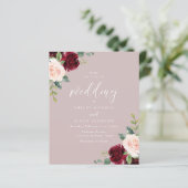 Papier Bourgogne Dusty Faire-part de mariage budgétaire R (Debout devant)