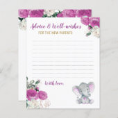 Papier Bourgogne Eléphant Douche Nouveaux Parents Conseil (Devant / Derrière)