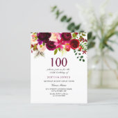 Papier Bourgogne Fleurs Budget 100e anniversaire Invitati (Debout devant)