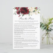 Papier Bourgogne Floral Pass Fête des mariées du prix Jeu (Debout devant)