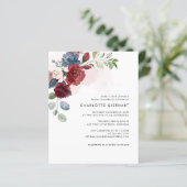 Papier Bourgogne Florale Botanique Bridal Shower Invitati (Debout devant)