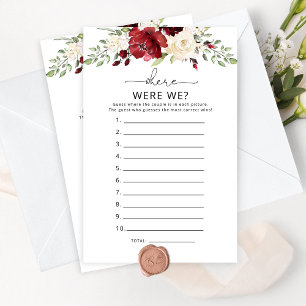 Papier Bourgogne Où étions-nous jeu de douche nuptiale