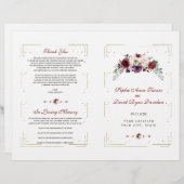 Papier Bourgogne Rose Floral Gold Parties scintillant Pro (Devant / Derrière)