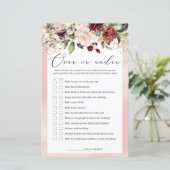 Papier Bourgogne rose Vive Au-Dessus Ou Sous Le Jeu Flora (Debout devant)