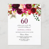 Papier Bourgogne Rouge Blush Budget 60e anniversaire Invi (Devant)