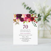Papier Bourgogne Rouge Blush Budget 70e anniversaire Invi (Debout devant)