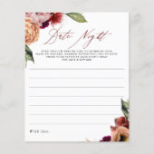 Papier Bourgogne Rouge et Orange Floral Date Idées de Nui (Devant)