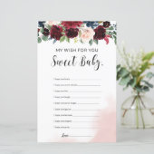 Papier Bourgogne voeu floral marine pour le jeu bébé (Debout devant)