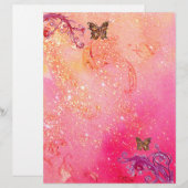 Papier BOUTEILLE EN ÉCLAIRAGE, rouge rose (Devant / Derrière)
