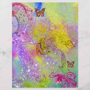 Papier BOUTEILLE EN ÉPARGNES, jaune violet rouge rose