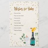 Papier Bouteilles de Baby shower Voeux pour bébé (Devant)