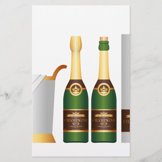 Papier bouteilles de champagne (Devant)