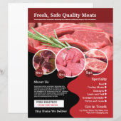 Papier Boutique de viande | Boutique circulaire (Devant / Derrière)