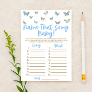 Papier Bouton bleu Nom Qui Chante Baby shower Jeu