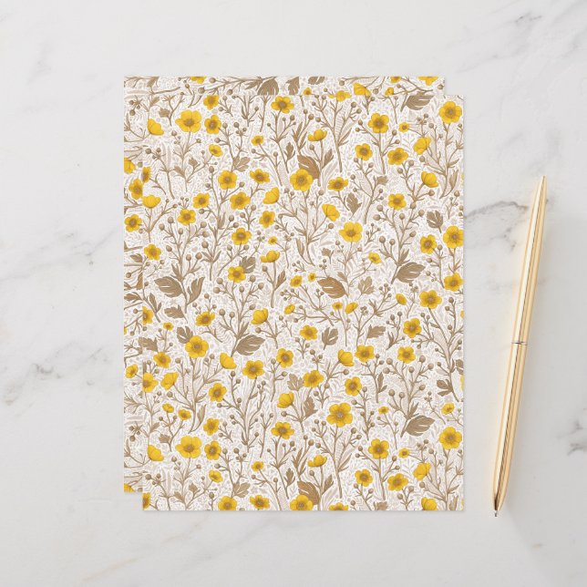 Papier Boutons jaunes et bruns (Devant/Arrière en situation)