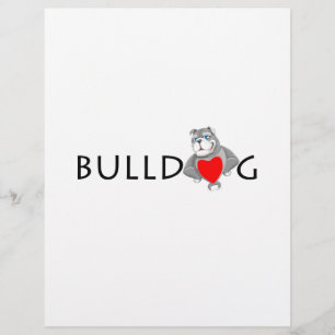 Papier Bouvier anglais drôle dessin animé amour cœur roug