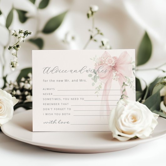 Papier Bow Advice and wishes for the Bride card