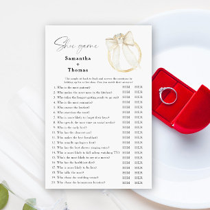 Papier Bow and Ring Bridal douche Chaussure jeu