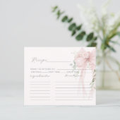 Papier Bow Bridal Shower recipe card (Debout devant)