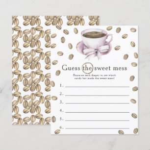 Papier bow café baby shower Devinez le doux jeu de mess