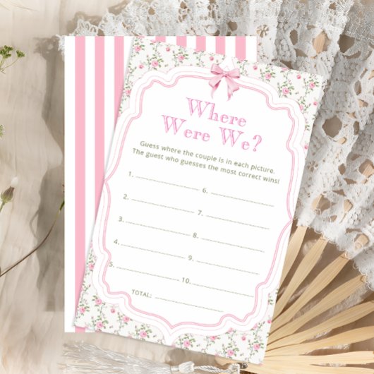 Papier Bow Floral Où Étions-Nous Fête des mariées Jeu