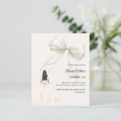 Papier Bow ivory dress cream luxury Sweet 16 invitation (Debout devant)