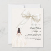 Papier Bow ivory dress cream luxury Sweet 16 invitation (Devant)