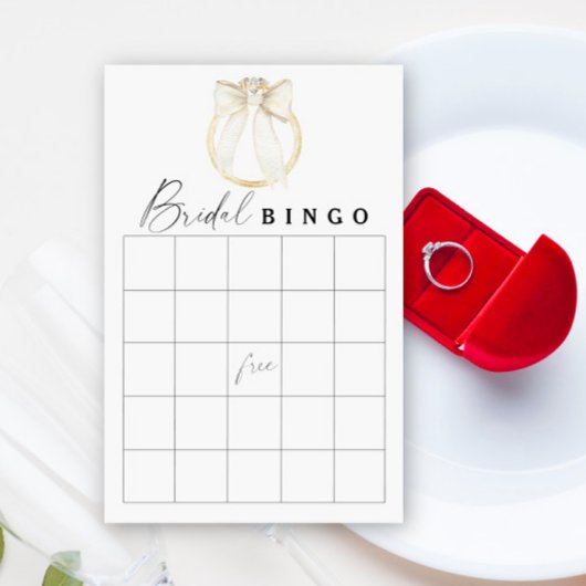 Papier Bow & Ring Bride jeu de bingo de douche