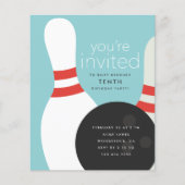 Papier Bowling Anniversaire Fête Invitation (Devant)