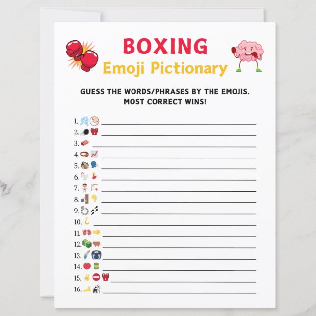 Papier Boxe Emoji Pictionary jeu (Devant)