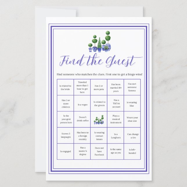 Papier Boxwood Blue - Trouvez l'invité (Devant)