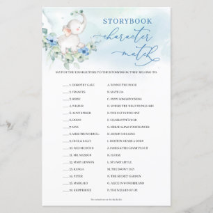 Papier Boy Elephant Eucalyptus Storybook Caractère Match