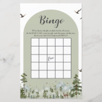Boy Pine Tree Forest Baby shower de montagne Bingo