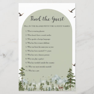 Papier Boy Pine Tree Forest Mountain Trouvez Le Jeu D'Inv