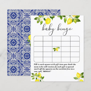 Papier Branche de citron et baby shower en mosaïque bleue