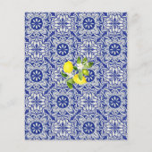 Papier Branche de citron et mosaïque bleue Qu'y a-t-il da (Dos)