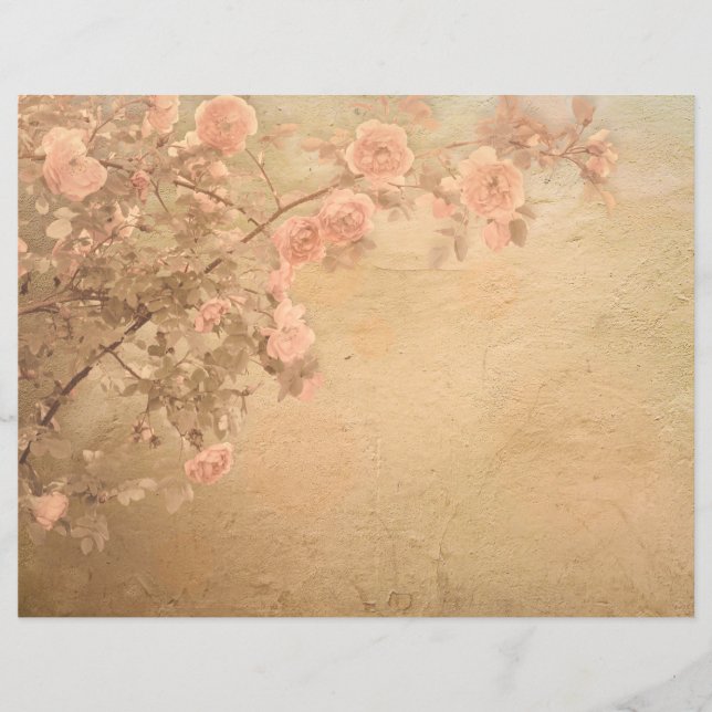 Papier Branche rose Pink Gold Vintage (Devant)