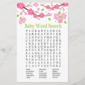 Papier Branche Sakura Baby shower Word Search Jeu (Devant)