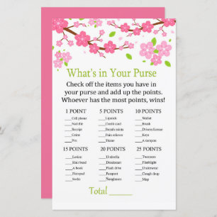 Papier Branche Sakura Qu'y a-t-il dans votre sac à main