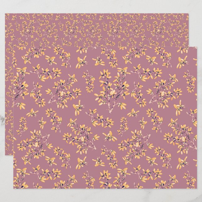 Papier Branches de l'épine noire jaune pourpre (Devant / Derrière)