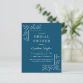 Papier Branches modernes Blue Bridal Shower Invitation (Debout devant)
