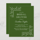 Papier Branches modernes Green Bridal Shower Invitation (Devant / Derrière)
