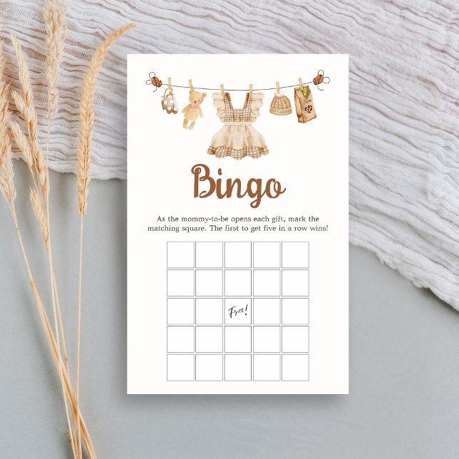 Papier Brewing Coffee Baby Shower Bingo Game (Coffee Little Bean Clothesline Baby Shower Bingo Game)