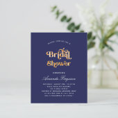 Papier Bridal douche marine bleu or budget invitation (Debout devant)