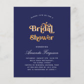 Papier Bridal douche marine bleu or budget invitation (Devant)