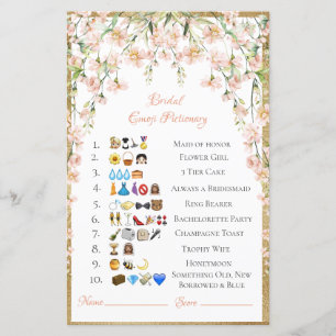 Papier Bridal Emoji Pictionary Réponses Caucasian